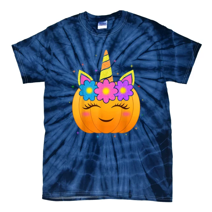 Cute Pumpkin Unicorn Funny Halloween For Girls Kids Gift Tie-Dye T-Shirt