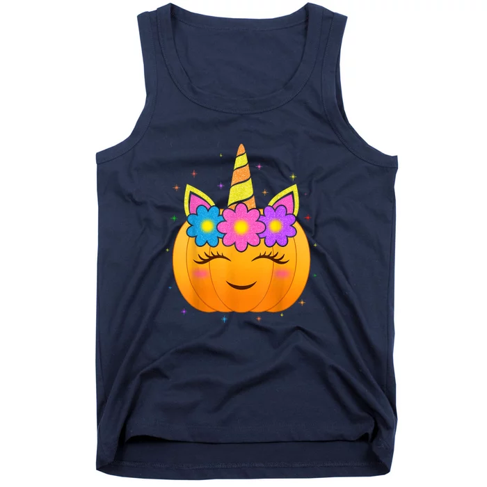 Cute Pumpkin Unicorn Funny Halloween For Girls Kids Gift Tank Top