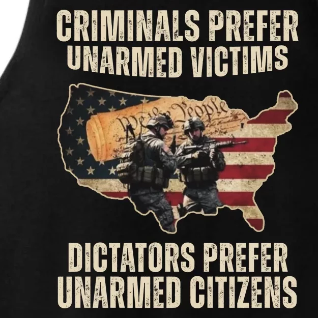 Criminals Prefer Unarmed Victims Dictators Prefer Unarmed Citizens Ladies Tri-Blend Wicking Tank