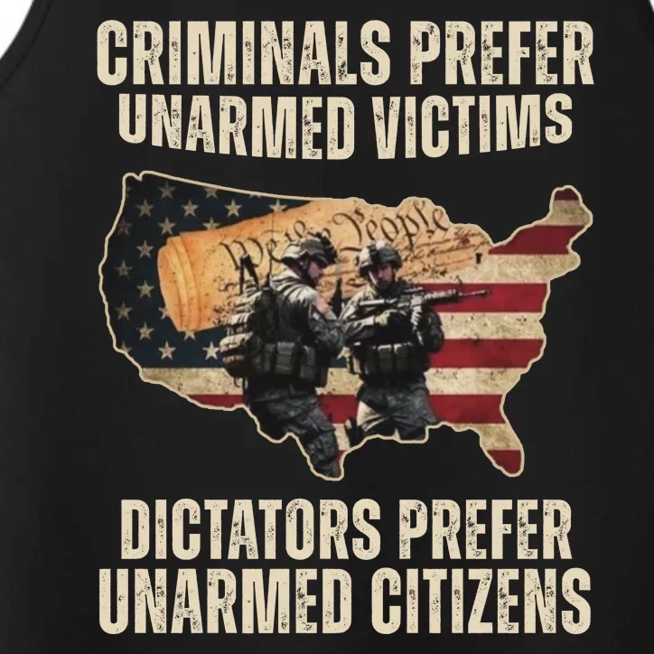 Criminals Prefer Unarmed Victims Dictators Prefer Unarmed Citizens Performance Tank