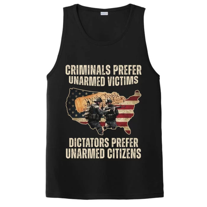 Criminals Prefer Unarmed Victims Dictators Prefer Unarmed Citizens Performance Tank