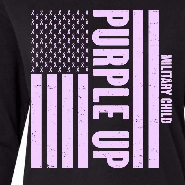 Cool Purple USA American Flag Womens Cotton Relaxed Long Sleeve T-Shirt