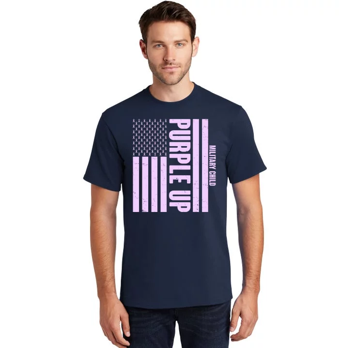 Cool Purple USA American Flag Tall T-Shirt