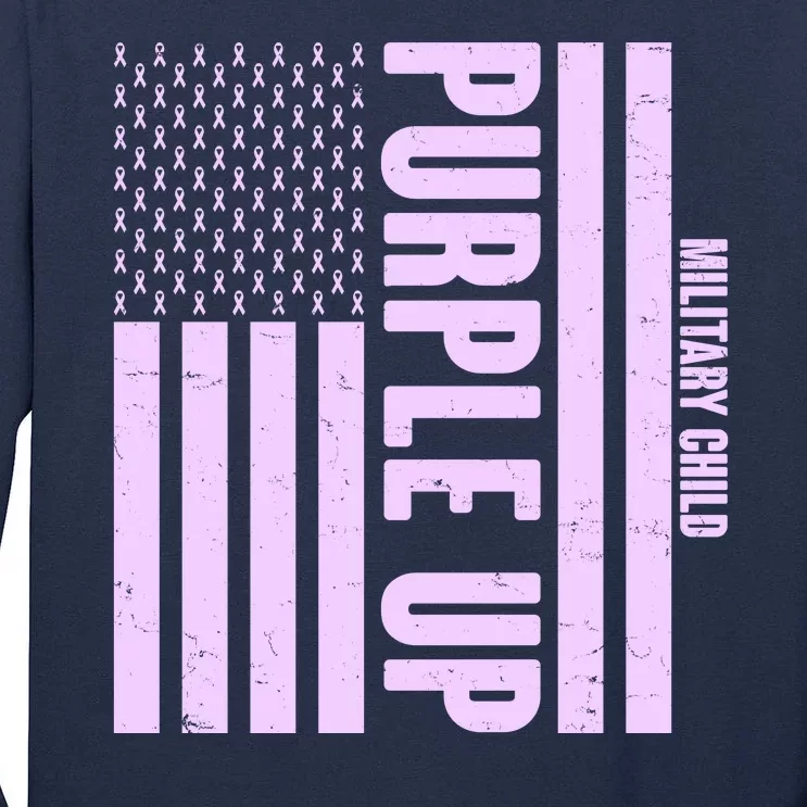 Cool Purple USA American Flag Tall Long Sleeve T-Shirt