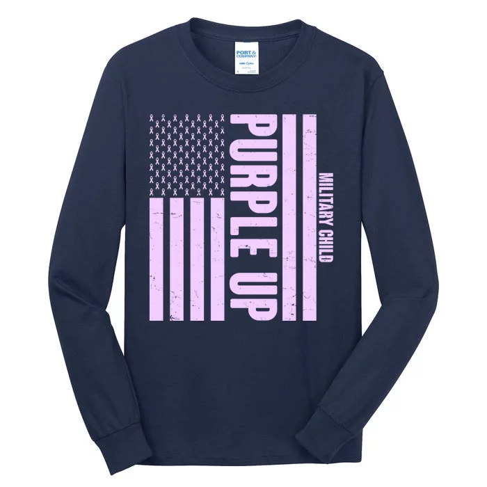 Cool Purple USA American Flag Tall Long Sleeve T-Shirt