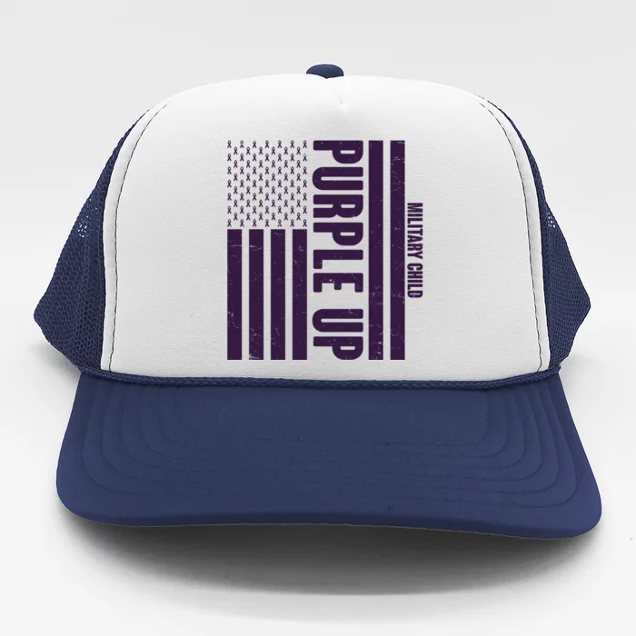 Cool Purple USA American Flag Trucker Hat