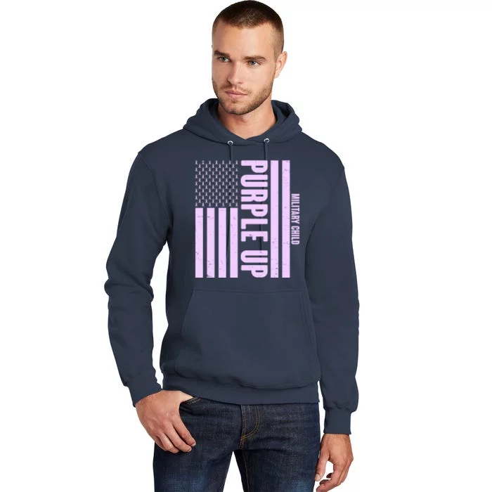 Cool Purple USA American Flag Tall Hoodie