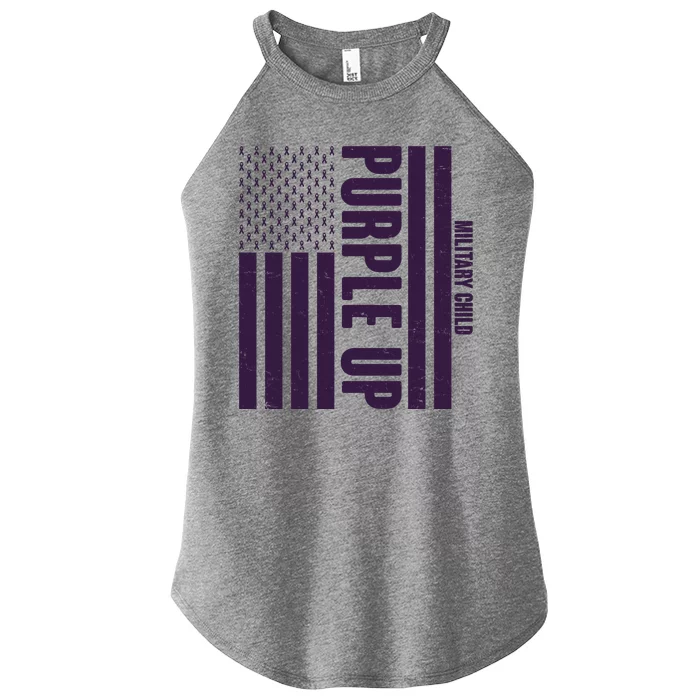 Cool Purple USA American Flag Women’s Perfect Tri Rocker Tank