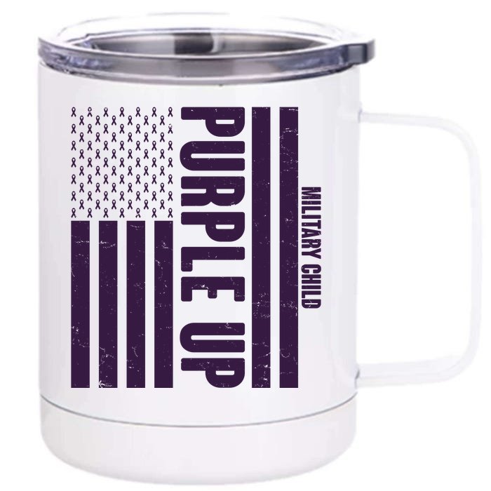 Cool Purple USA American Flag Front & Back 12oz Stainless Steel Tumbler Cup