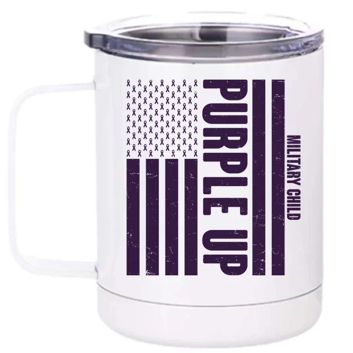 Cool Purple USA American Flag Front & Back 12oz Stainless Steel Tumbler Cup