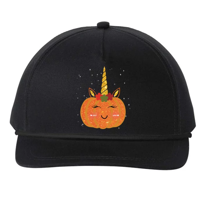 Cute Pumpkin Unicorn Halloween Snapback Five-Panel Rope Hat