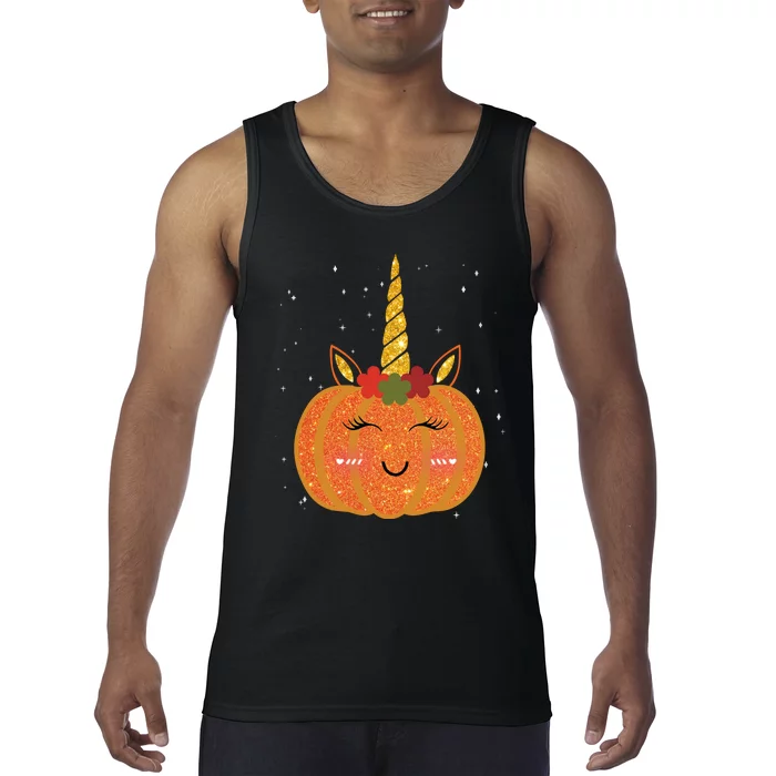 Cute Pumpkin Unicorn Halloween Tank Top