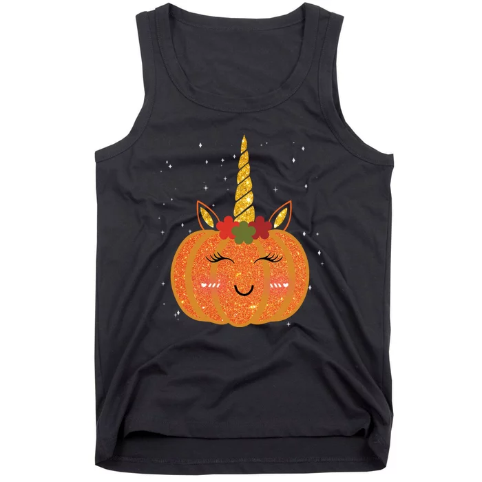 Cute Pumpkin Unicorn Halloween Tank Top