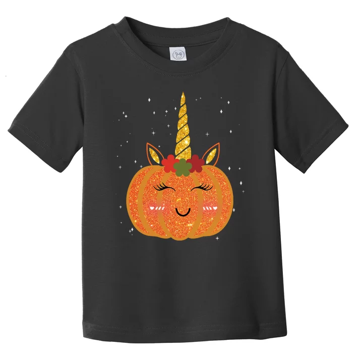 Cute Pumpkin Unicorn Halloween Toddler T-Shirt