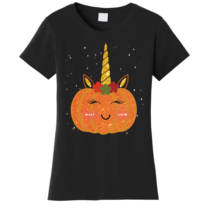 Cute Pumpkin Unicorn Halloween Women's T-Shirt