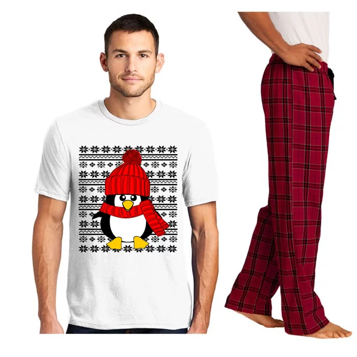 Cute Penguin Ugly Christmas Sweater Xmas Gift Pajama Set