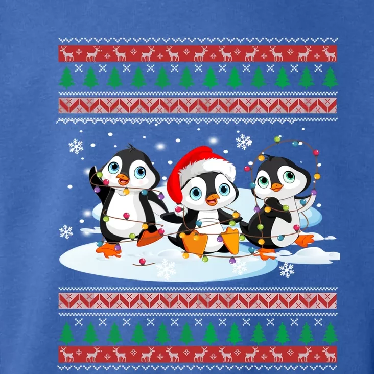 Cute Penguin Ugly Christmas Sweater Xmas Light Penguin Lover Gift Toddler Hoodie