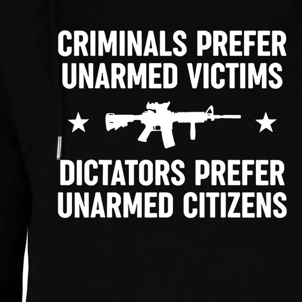 Criminals Prefer Unarmed Victims Womens Funnel Neck Pullover Hood