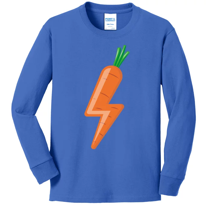 Carrot Power Vegan Cute I Love Veggies Gift Great Gift Kids Long Sleeve Shirt