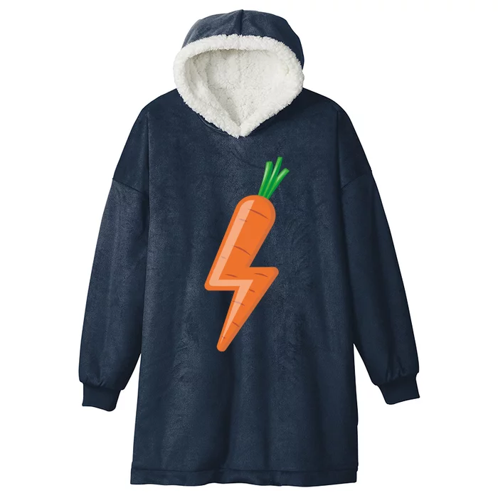 Carrot Power Vegan Cute I Love Veggies Gift Great Gift Hooded Wearable Blanket