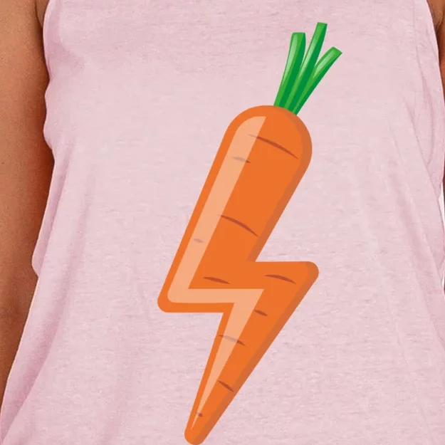 Carrot Power Vegan Cute I Love Veggies Gift Great Gift Women's Knotted Racerback Tank