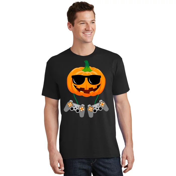 Cool Pumpkin Video Gamer T-Shirt