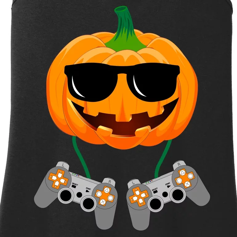 Cool Pumpkin Video Gamer Ladies Essential Tank