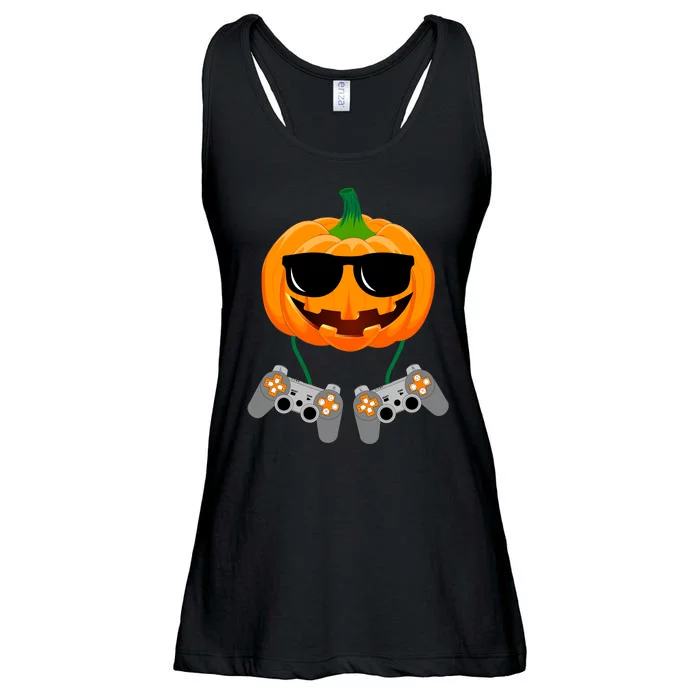 Cool Pumpkin Video Gamer Ladies Essential Flowy Tank