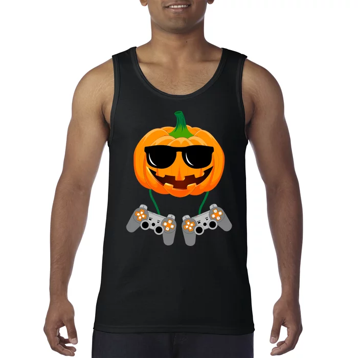 Cool Pumpkin Video Gamer Tank Top