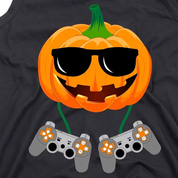 Cool Pumpkin Video Gamer Tank Top