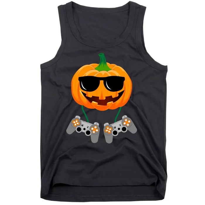 Cool Pumpkin Video Gamer Tank Top