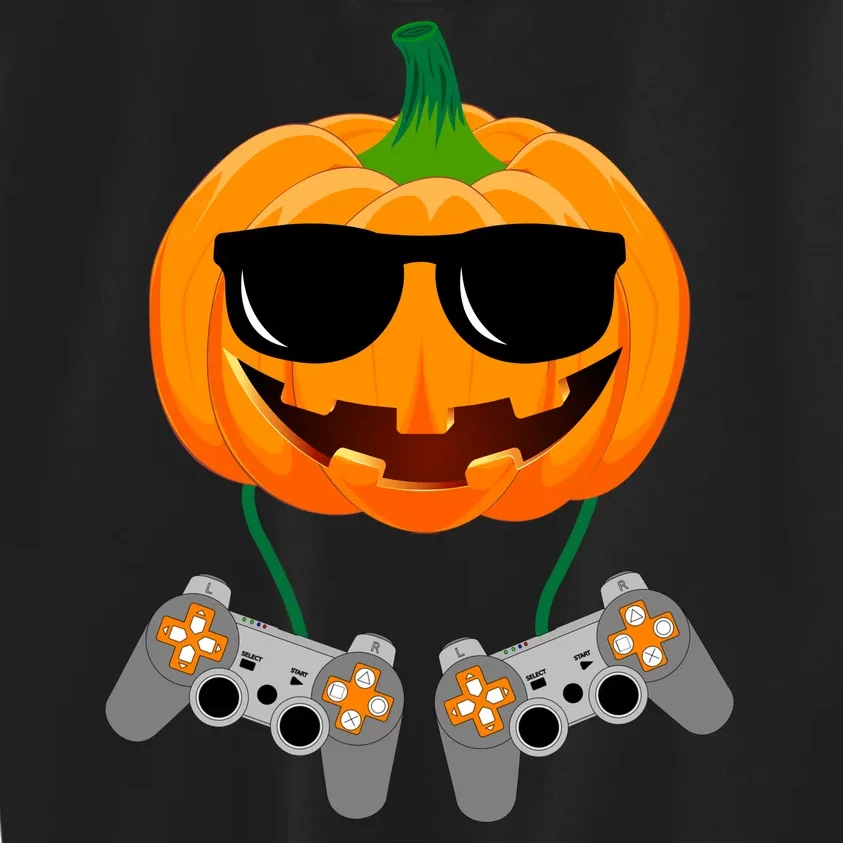 Cool Pumpkin Video Gamer Kids Sweatshirt