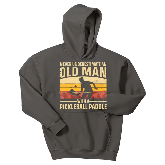 Cool Pickleball Vintage Paddle Pickleball Player Gift Kids Hoodie