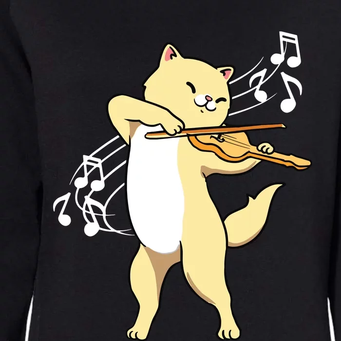 Cat Playing ViolinViolinist Womens California Wash Sweatshirt