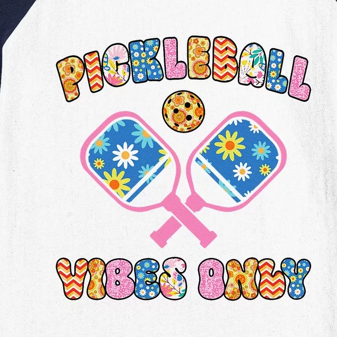 Cute Pickleball Vibes Only Baseball Sleeve Shirt