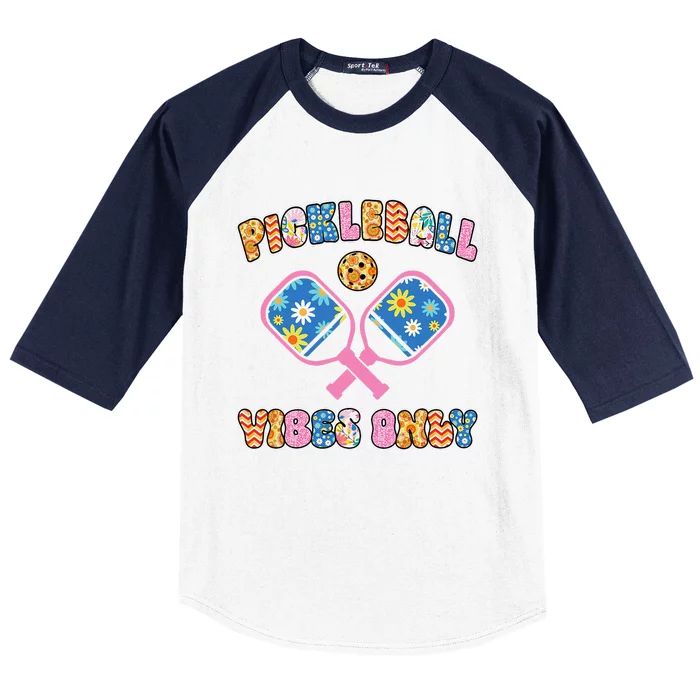 Cute Pickleball Vibes Only Baseball Sleeve Shirt