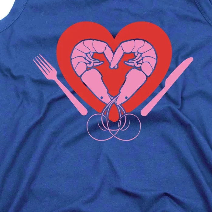 Cute Prawn Valentines Day Heart Shrimp Chef Fork Knife Gift Tank Top