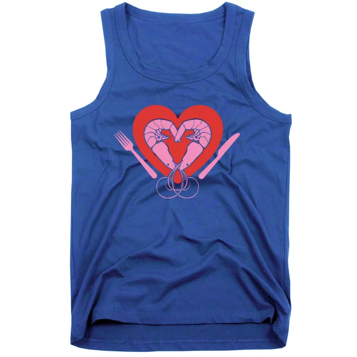 Cute Prawn Valentines Day Heart Shrimp Chef Fork Knife Gift Tank Top