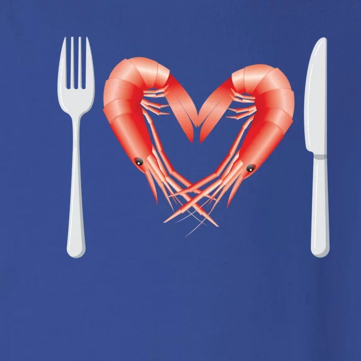 Cute Prawn Valentines Day Heart Shrimp Ocean Chef Fork Gift Funny Gift Toddler Long Sleeve Shirt