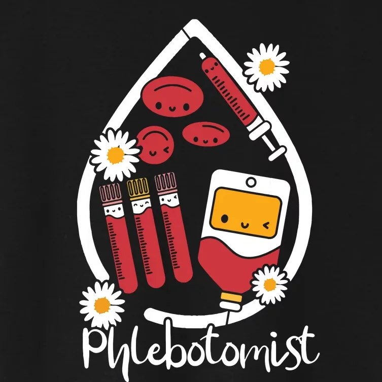 Cute Phlebotomist Veins Blood Phlebotomy Technician Women's Crop Top Tee