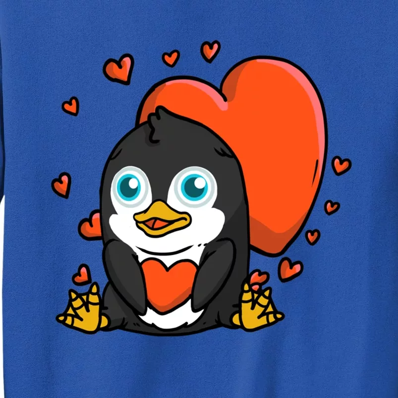 Cute Penguin With Hearts Penguin Lovers Valentine's Day Gift Sweatshirt