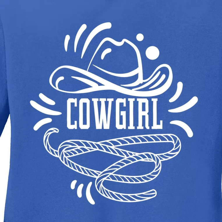 Cow Princess Western Rodeo Horse Lover Cow Hat Ladies Great Gift Ladies Long Sleeve Shirt