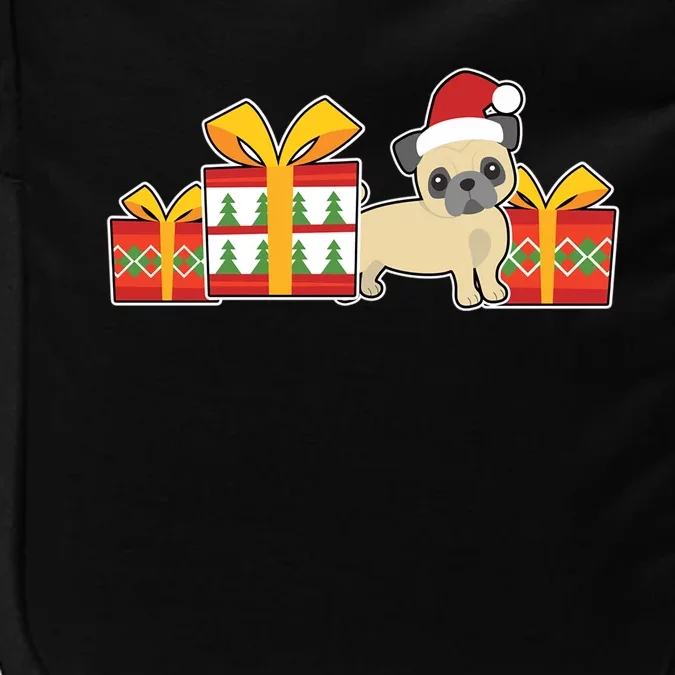 Cute Pug With Santa Hat Cute Christmas Pug Gift Impact Tech Backpack