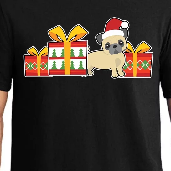 Cute Pug With Santa Hat Cute Christmas Pug Gift Pajama Set