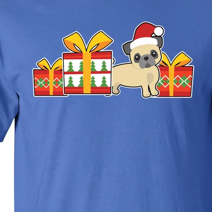 Cute Pug With Santa Hat Cute Christmas Pug Gift Tall T-Shirt