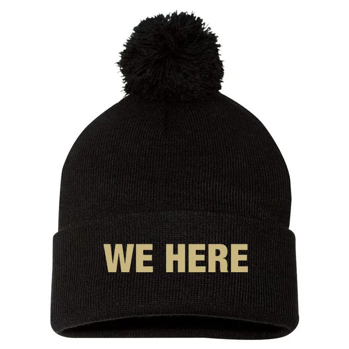 Coach Prime We Here Pom Pom 12in Knit Beanie