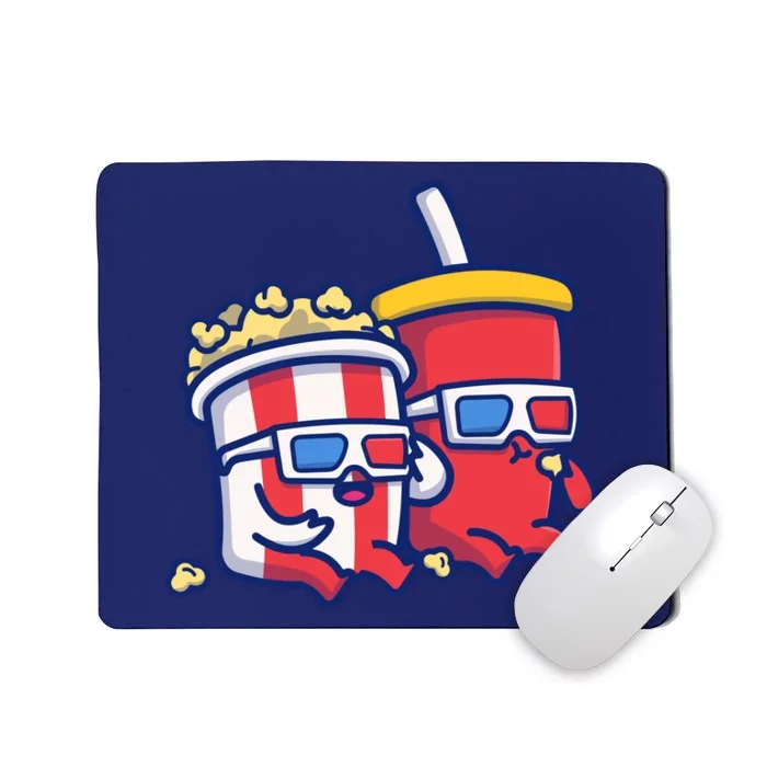 Cute Popcorn With Soda Mousepad