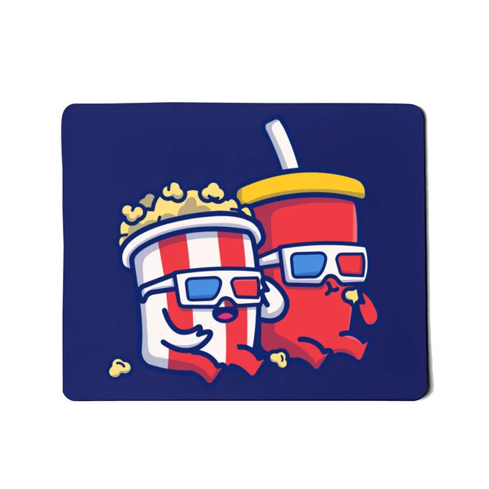 Cute Popcorn With Soda Mousepad