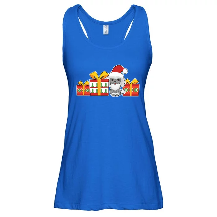 Cute Poodle With Santa Hat Cute Christmas Poodle Meaningful Gift Ladies Essential Flowy Tank