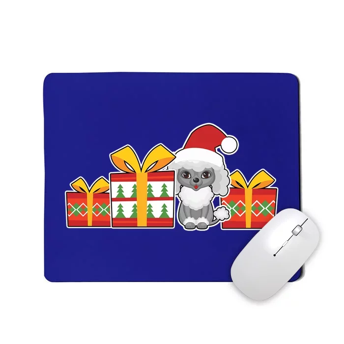 Cute Poodle With Santa Hat Cute Christmas Poodle Meaningful Gift Mousepad